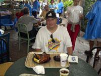 Lunch - Look how tired he looks - compare to the very first picture in this report :-)